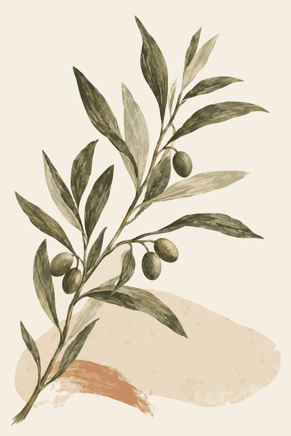 Zeytin özgün baskı kompozisyonu
